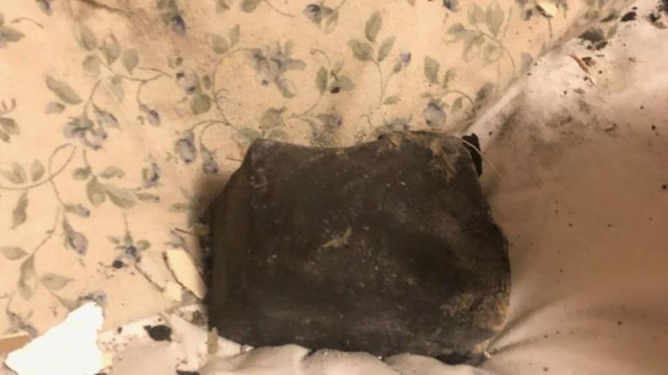 卑诗省一女子在家睡觉时，陨石砸到了床上