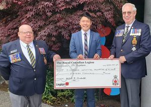 皇家加拿大军团291分会向列治文医院基金会捐赠$15,000