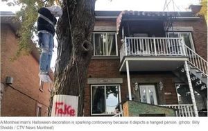 加拿大这家住宅门口“吊死人”？路人被吓坏