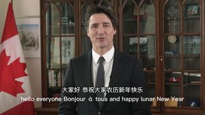 加拿大总理特鲁多视频向华人拜年：祝健康平安